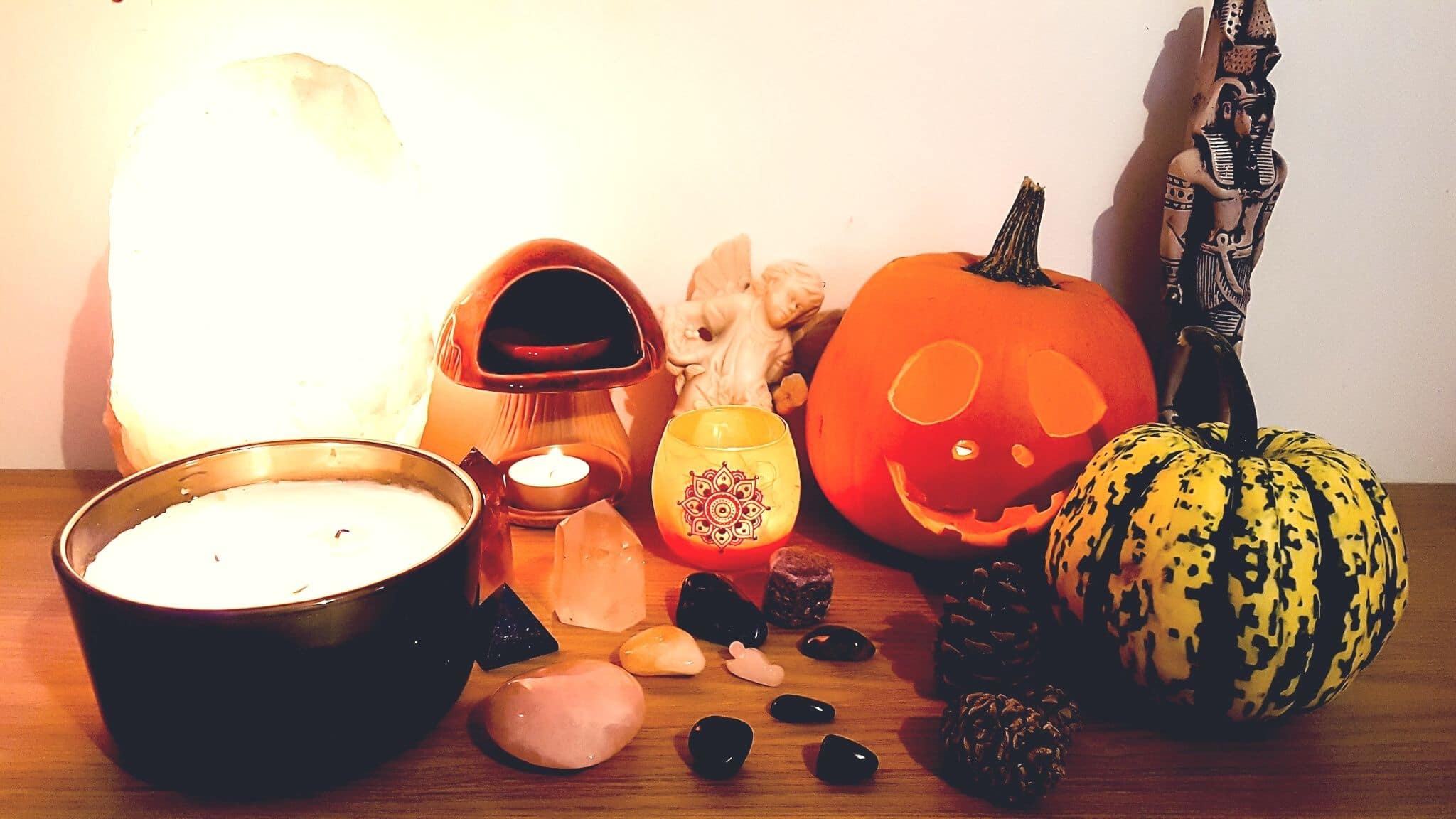 alt="spiritual halloween and samhain altar"