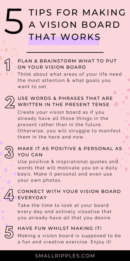 alt="five tips for making a vision board that works"