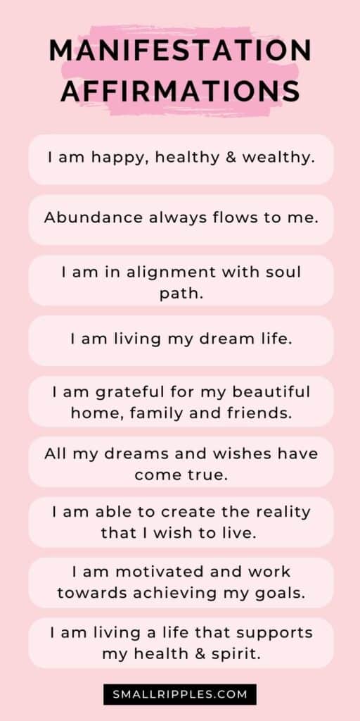 alt="infographic of manifestation affirmations"