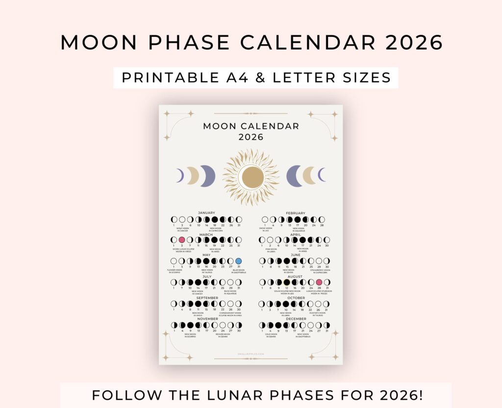 Moon Phase Calendar 2026